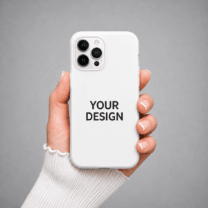 iPhone 13 Pro custom case white with uploaded photo design