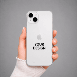 iPhone 14 Plus custom case transparent personalised with photo