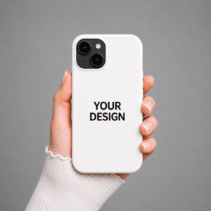 iPhone 15 custom case white with uploaded photo design