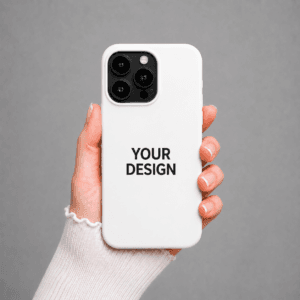 iPhone 15 Pro custom case white with uploaded photo design