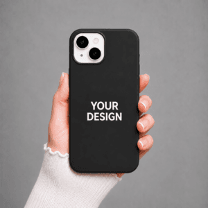 iPhone 15 Plus custom case black personalized with photo