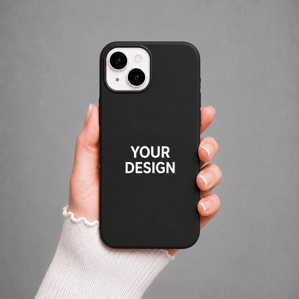 iPhone 15 Plus custom case black personalized with photo