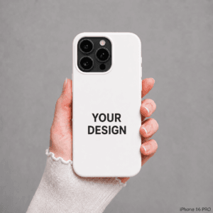 iPhone 16 Pro Max custom case white with uploaded photo design