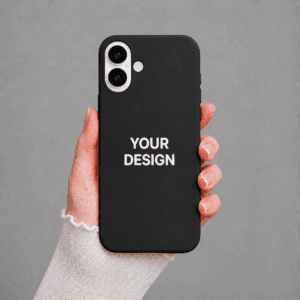 iPhone 16 Plus custom case black personalized with photo